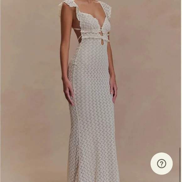 MESHKI Ezra Lace Maxi Dress - Ivory - Picture 4 of 9